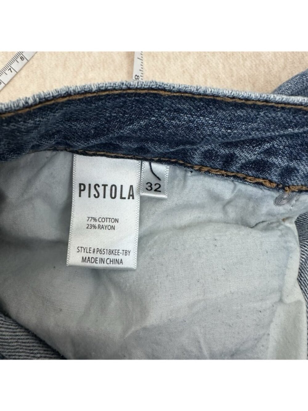 Pistola Donny Jeans Women’s Size 32 Blue Cotton High-Rise Relaxed Denim Pants - Picture 6 of 12